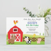 ファーム誕生日招待状カントリー納屋周囲の庭パーティー 招待状 (スタンド正面)