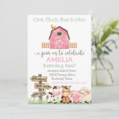 ファーム誕生日招待状ガールファーム招待状 招待状 (スタンド正面)