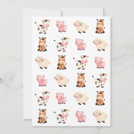 ファーム誕生日招待状ガールファーム招待状 招待状 (裏面)