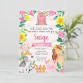 ファーム誕生日招待状ガールファーム招待状 招待状 (スタンド正面)