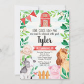ファーム誕生日招待状ボーイファーム招待状 招待状 (正面)