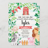 ファーム誕生日招待状ボーイファーム招待状 招待状 (正面/裏面)