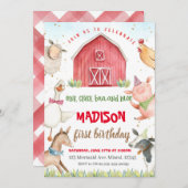 ファーム誕生日招待状ボーバーンパーティー 招待状 (正面/裏面)