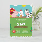 ファーム誕生日招待状牧場パーティー 招待状 (スタンド正面)