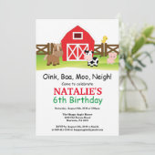 ファーム誕生日招待状納屋周囲の庭パーティー 招待状 (スタンド正面)