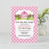 ファーム誕生日招待状納屋周囲の庭パーティー 招待状 (スタンド正面)