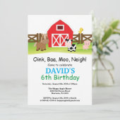 ファーム誕生日招待状納屋周囲の庭パーティー 招待状 (スタンド正面)