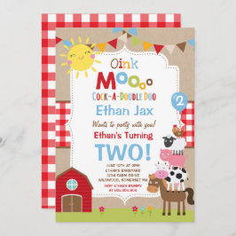 ファーム誕生日招待状納屋周囲の庭誕生日パーティー 招待状