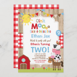 ファーム誕生日招待状納屋周囲の庭誕生日パーティー 招待状