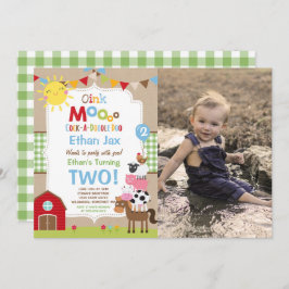 ファーム誕生日招待状納屋周囲の庭誕生日パーティー 招待状