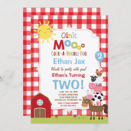 ファーム誕生日招待状納屋周囲の庭誕生日パーティー 招待状