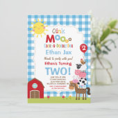 ファーム誕生日招待状納屋周囲の庭誕生日パーティー 招待状 (スタンド正面)