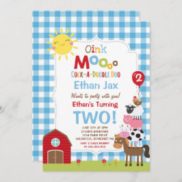 ファーム誕生日招待状納屋周囲の庭誕生日パーティー 招待状