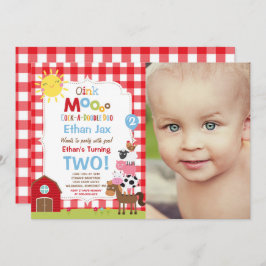 ファーム誕生日招待状納屋周囲の庭誕生日パーティー 招待状