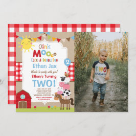 ファーム誕生日招待状納屋周囲の庭誕生日パーティー 招待状