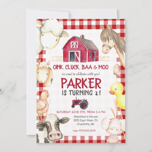 ファーム誕生日招待状 招待状 (正面)