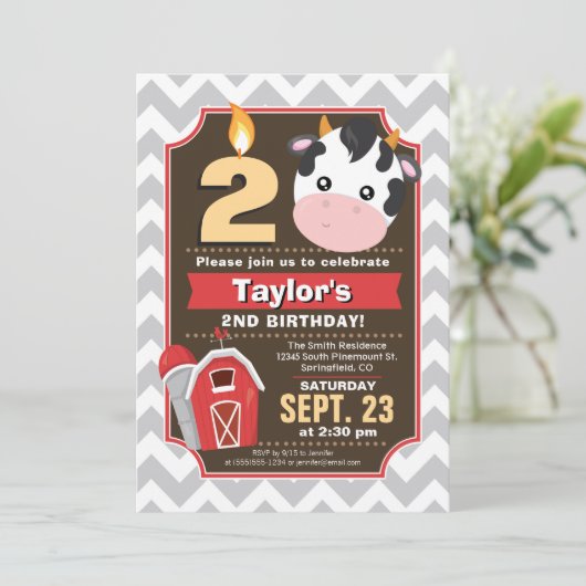 ファーム誕生日招待状 招待状 (スタンド正面)