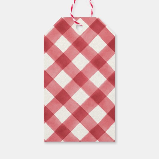 ファーム誕生日男の子または女の子の赤チェックお願いギフトラベル ギフトタグ (裏面)