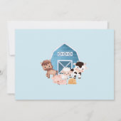 ファーム誕生日第1招待状ブルーボーイズ1枚 招待状 (裏面)