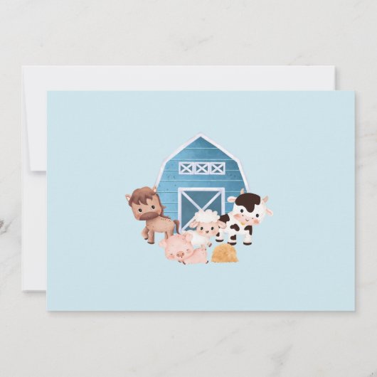 ファーム誕生日第1招待状ブルーボーイズ1枚 招待状 (裏面)