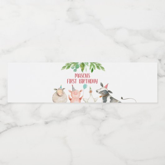 ファーム誕生日納屋周囲の庭アニマルズボーディコーレーベル ペットボトルラベル (シングルラベル)