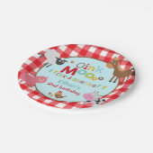 ファーム誕生日紙プレート7"オールドマクドナルドパーティー ペーパープレート (アングル)