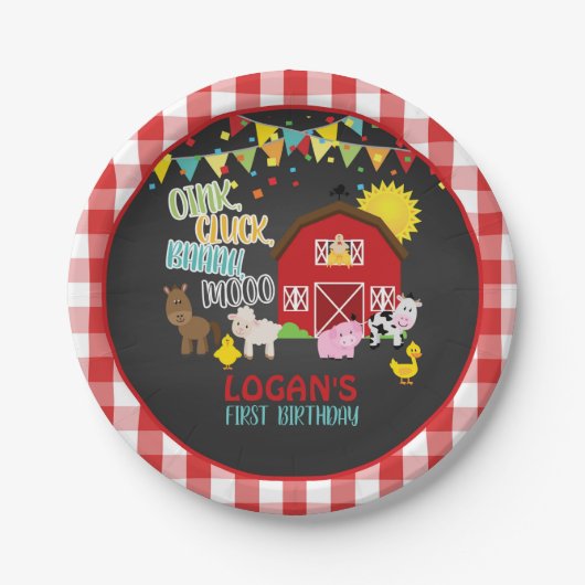 ファーム誕生日紙プレート ペーパープレート (正面)