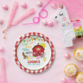 ファーム誕生日紙プレート-ホワイト ペーパープレート (パーティー)