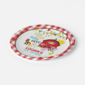 ファーム誕生日紙プレート-ホワイト ペーパープレート (アングル)