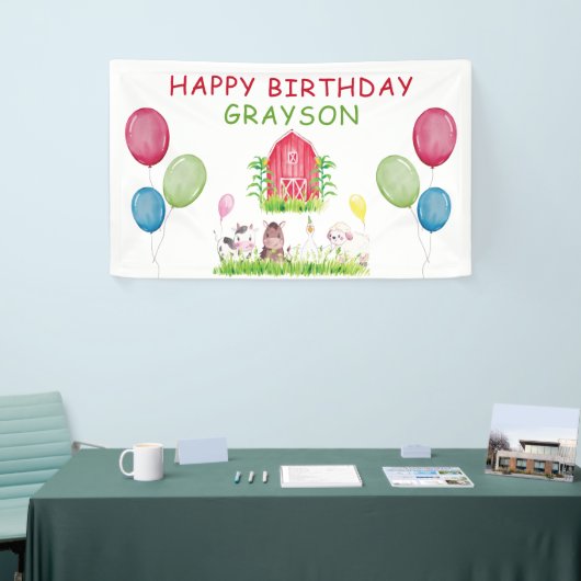 ファーム誕生日 パーソナライズされた 横断幕 (トレードショー)