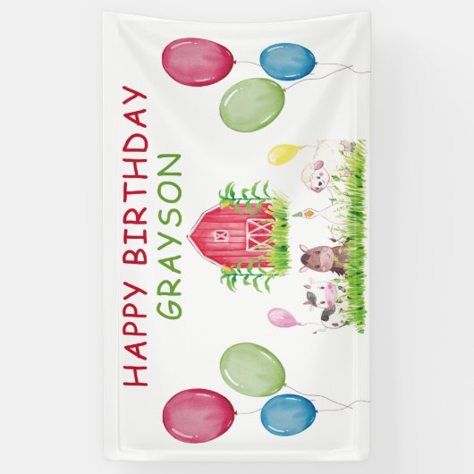 ファーム誕生日 パーソナライズされた 横断幕 (縦)