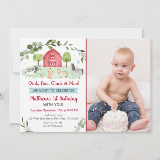 ファーム誕生日 招待状 (正面)