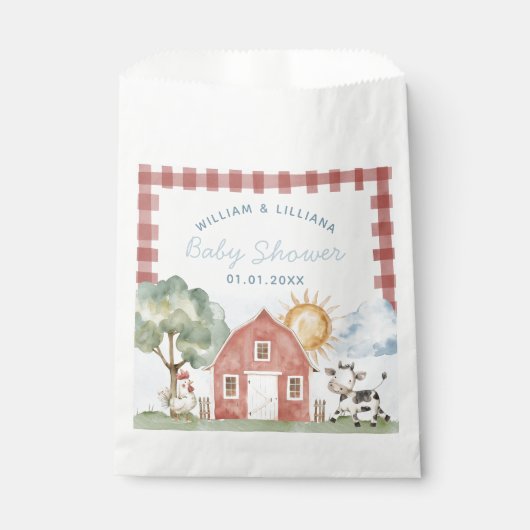 ファーム赤ちゃんシャワーありがとう フェイバーバッグ (正面)