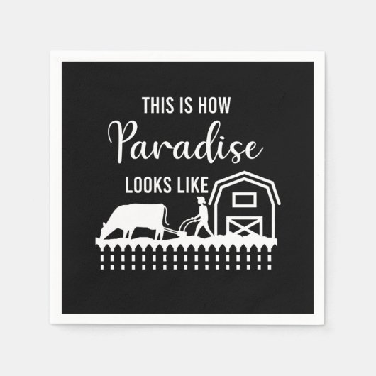 ファーム農家農業カウフィールドホビートラクターギフト スタンダードカクテルナプキン (正面)