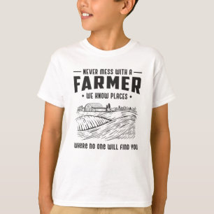 ファーム農業農おもしろい業トラクタギフトアイディア Tシャツ