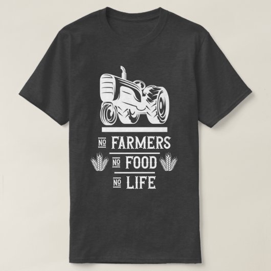 ファーム農業農家No農家no食べ物noライフ Tシャツ (デザイン正面)