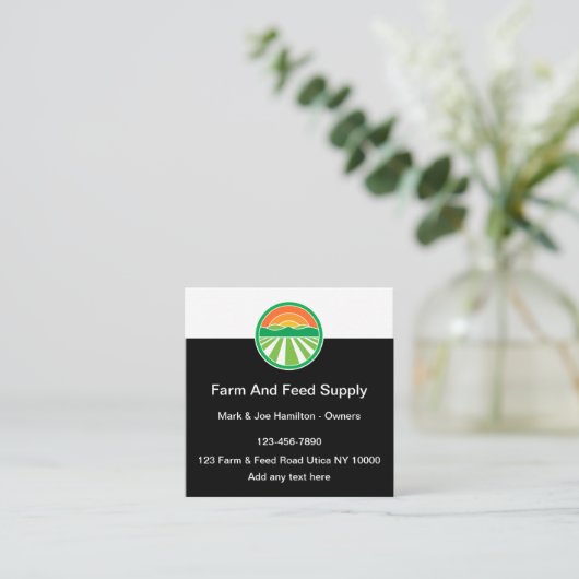 ファーム食べ物を与えと名刺 スクエア名刺 (スタンド正面)