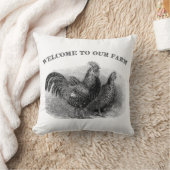 ファーム鶏の鶏のヴィンテージ枕へようこそ クッション (ブランケット)
