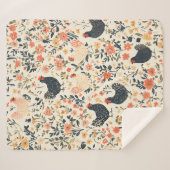 ファーム鶏、鶏\花コテージ シェルパブランケット (正面(横))