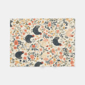 ファーム鶏、鶏\花コテージ フリースブランケット (正面(横))