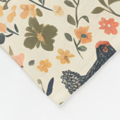 ファーム鶏、鶏\花コテージ フリースブランケット (角)