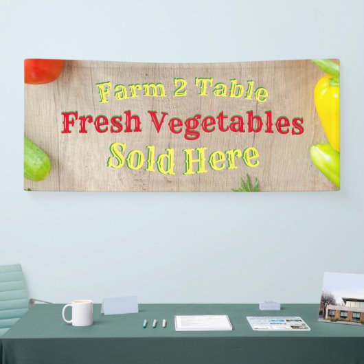 ファーム2テーブル新鮮な野菜の販売ここにバナー 横断幕 (トレードショー)