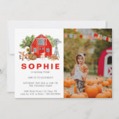 ファーム テーマ |納屋の誕生日パーティー招待状 招待状 (正面)