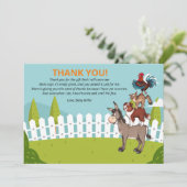 ファーム·ドンキー·ベビー·シャワー·サンキューカード·ボーイ サンキューカード (スタンド正面)