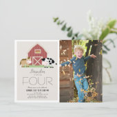 ファーム バーンヤード ベージュ フォト 誕生日 招待状 (スタンド正面)