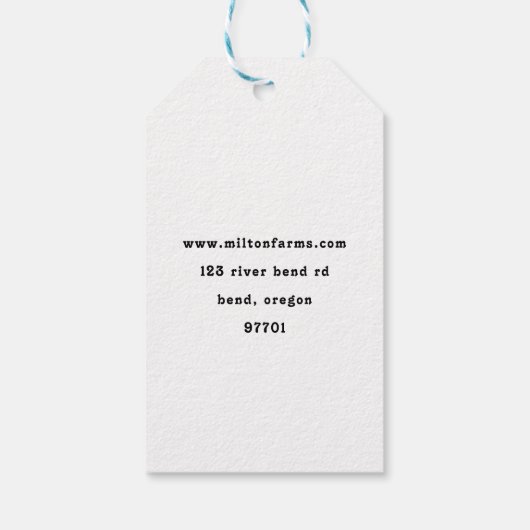 ファーム・フレッシュ |製品パーソナライズされたラベル ギフトタグ (裏面)