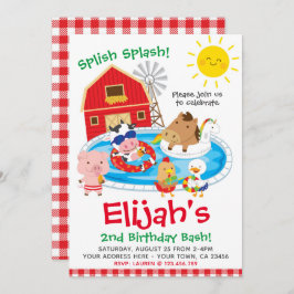 ファーム、プールパーティー 招待状