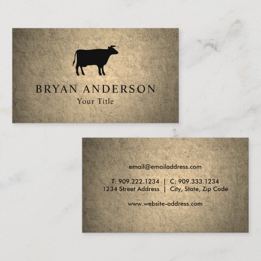 ファーム-牛 名刺 (正面/裏面)