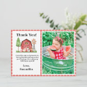 ファーム/納屋周囲の庭誕生日サンキューカード（写真付き） サンキューカード (スタンド正面)