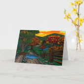 ファーム#1サンセットグリーティングカード カード (黄色い花)